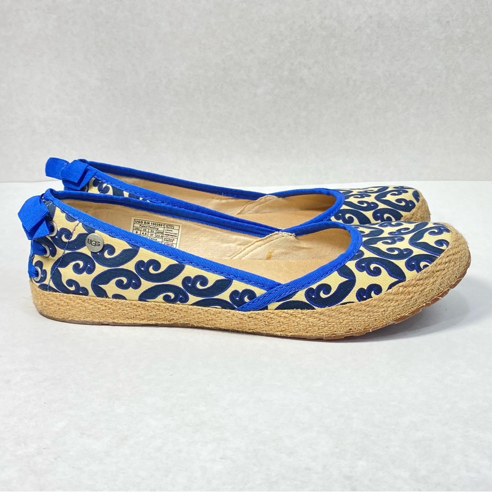 UGG Australia Indah Marrakech Ballet Flats Shoe Royal Blue 1002691; Women’s Sz 6